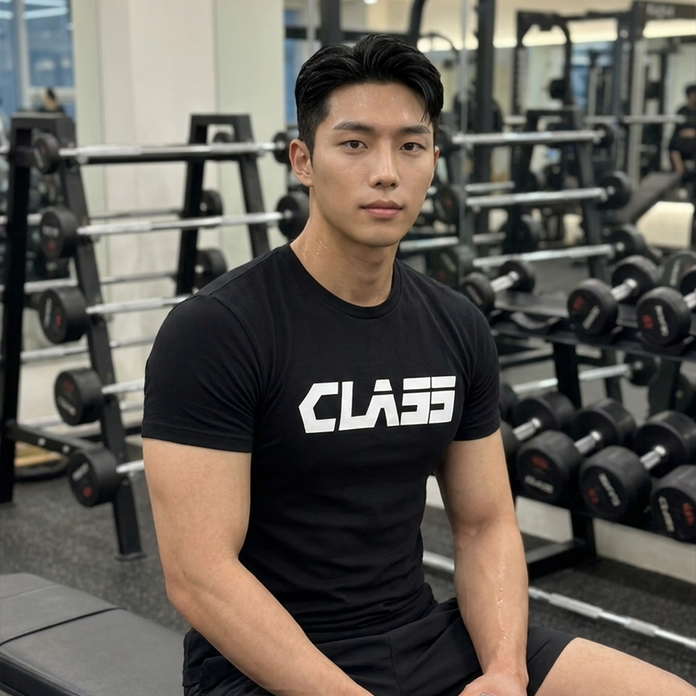머슬핏 빅로고 티셔츠