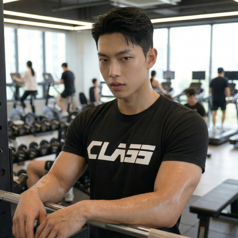 머슬핏 빅로고 티셔츠