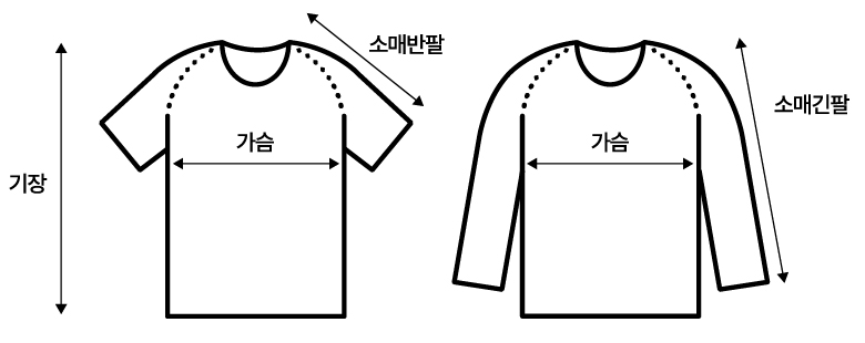 긴팔 상의 사이즈 가이드