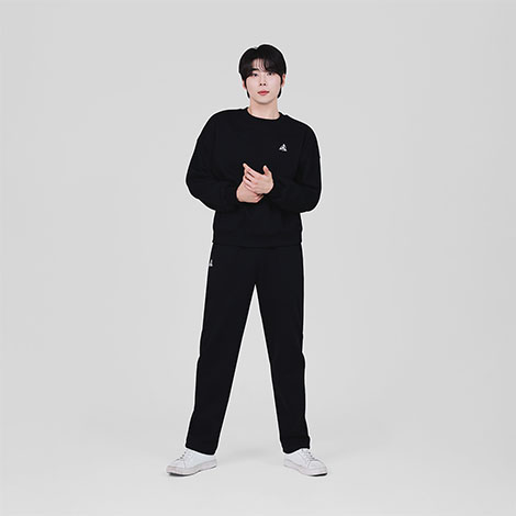 특양면 기모 맨투맨 밴딩 팬츠 트레이닝 세트 겨울셋업