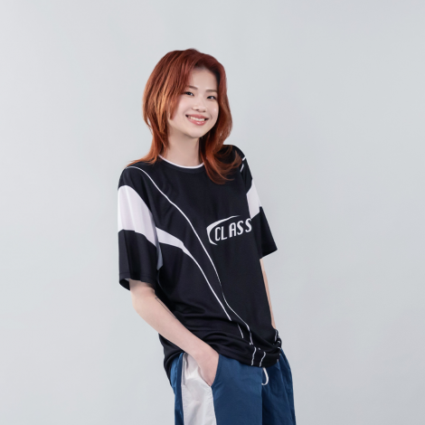 더블라인 블록코어 티셔츠