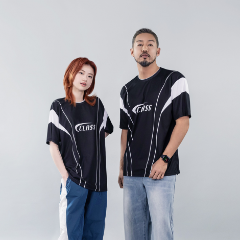 더블라인 블록코어 티셔츠