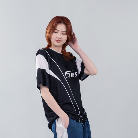 더블라인 블록코어 티셔츠