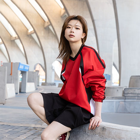 씨코어 피스테 바람막이 웜업 자켓 스포츠 아노락 스타일