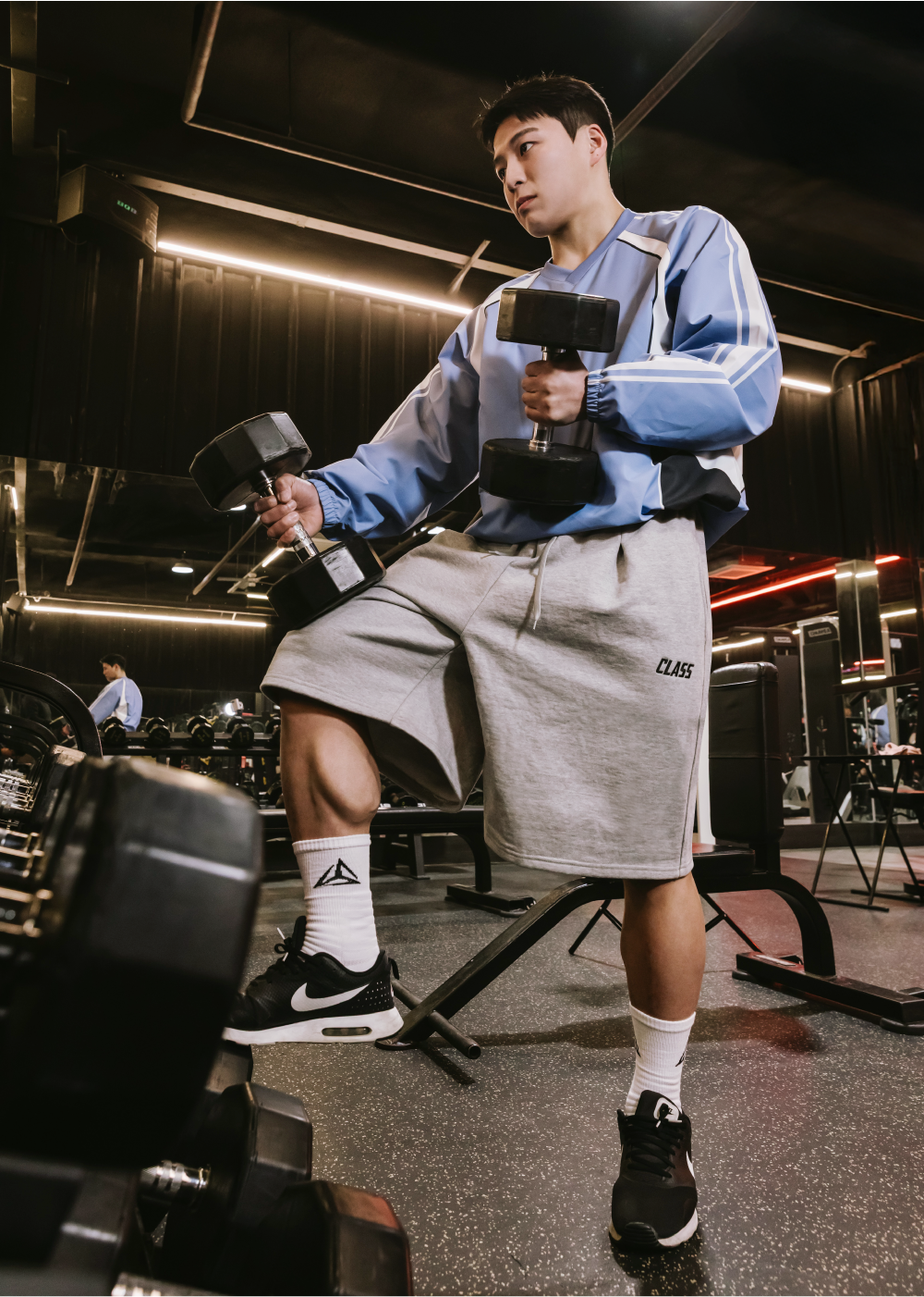 오버핏 버뮤다 트레이닝 팬츠