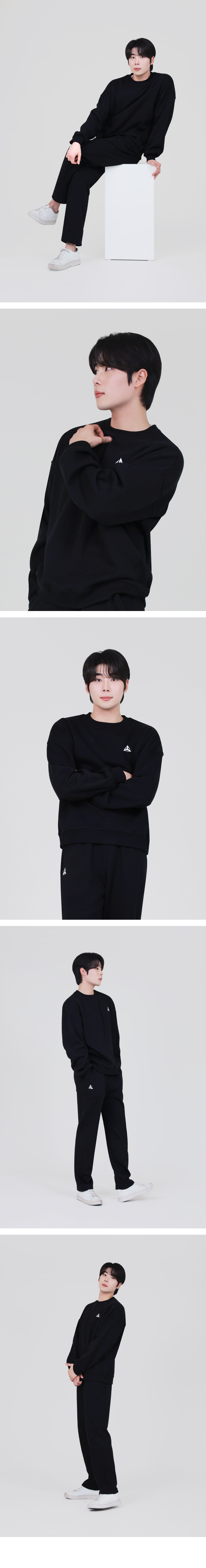 특양면 기모 맨투맨 밴딩 팬츠 트레이닝 세트 겨울셋업